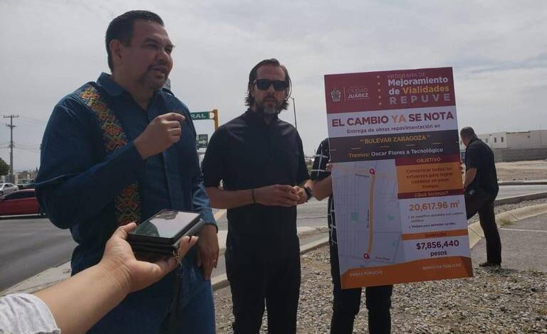 Reparan tramo del boulevard Zaragoza con recurso del REPUVE