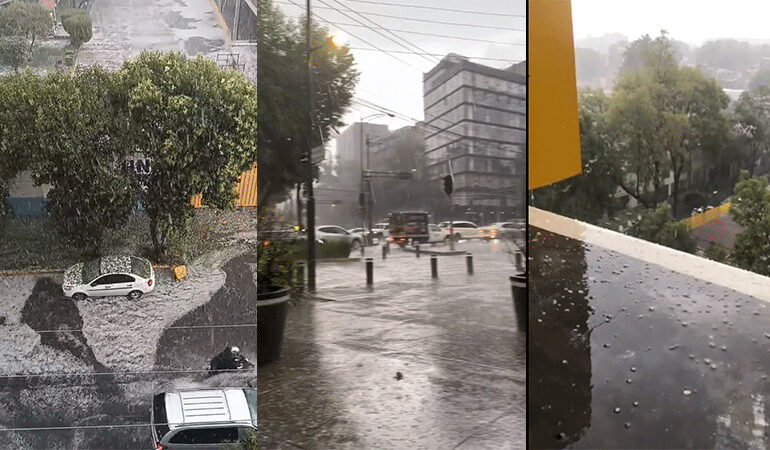 Activan Alerta Amarilla en CDMX por fuerte lluvia y caída de granizo