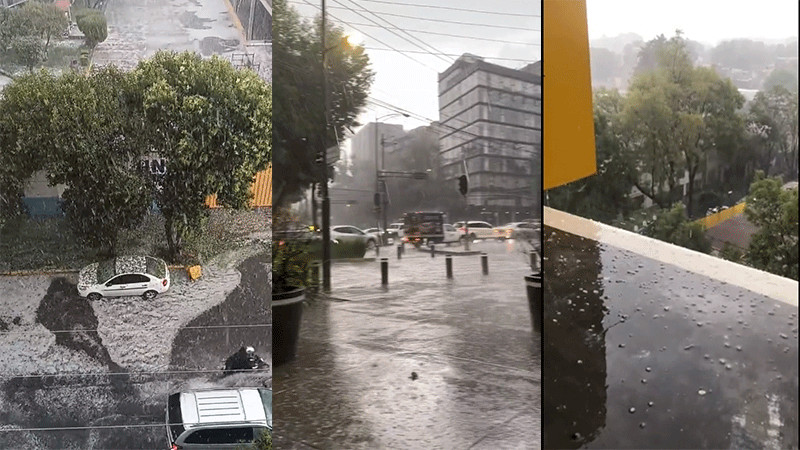 Activan Alerta Amarilla en CDMX por fuerte lluvia y caída de granizo