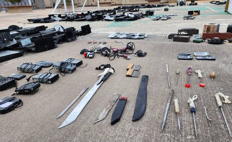 Aseguran mil 400 artículos prohibidos y 23 mil pesos en Cereso 1