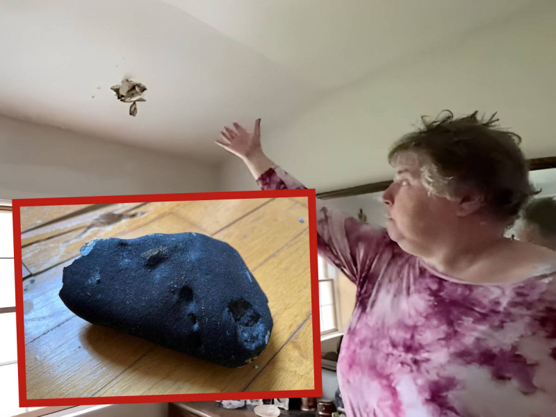 Familia descubre extraña piedra que rompió el techo de su casa; era un meteorito