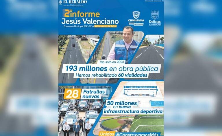 Conoce los avances en Delicias: Segundo Informe de Jesús Valenciano