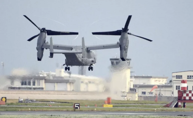 Japón entrega a EEUU restos de aeronave Osprey estrellada