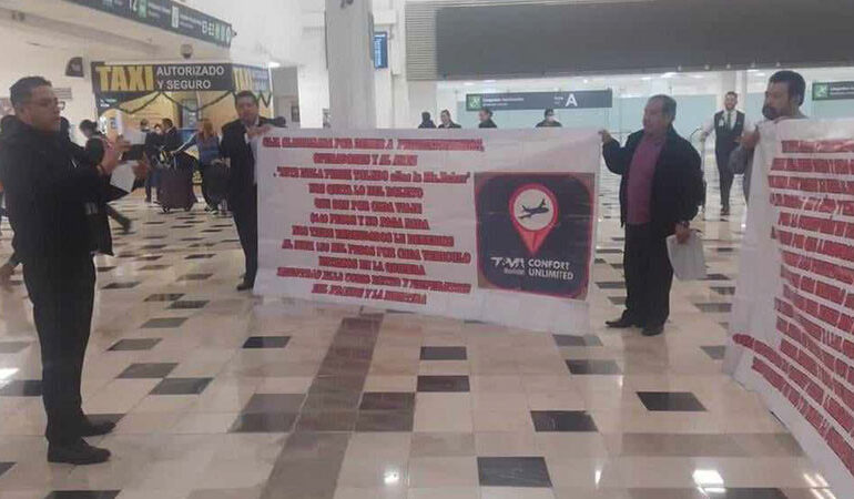 Taxistas del aeropuerto de Ciudad de México califican de “insoportables” las amenazas de la Marina